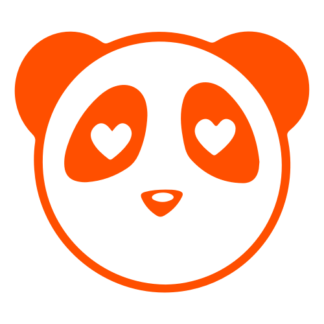Heart Eyes Panda Decal (Orange)